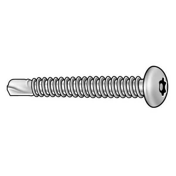 1-1/4 in Torx Pan Tamper Resistant Screw, 410 Stainless Steel, Plain Finish, 10 PK
