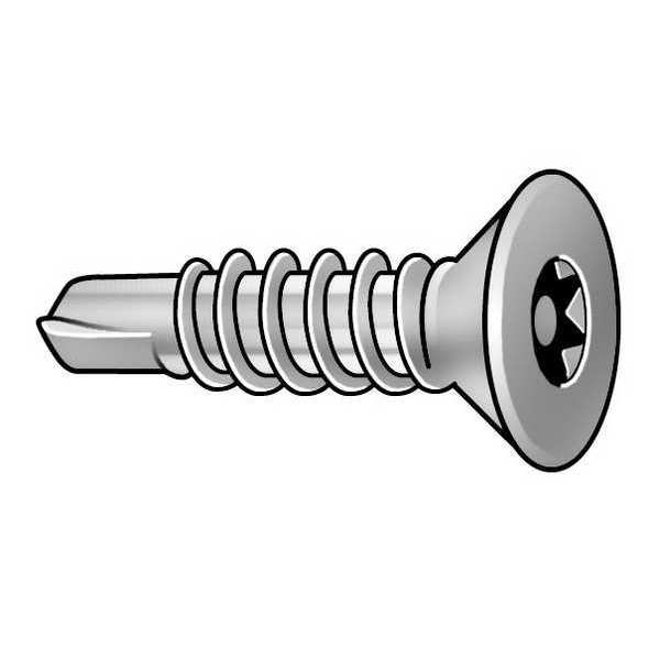 1-1/4 in Torx Flat Tamper Resistant Screw, Steel, Zinc Plated Finish, 50 PK