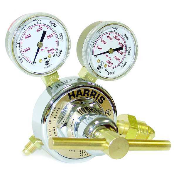 Gas Regulator, Single Stage, CGA-580, 0 to 500 psi, Use With: Argon, Helium, Nitrogen