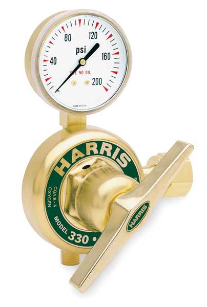 Gas Regulator, Single Stage, CGA-580, 0 to 500 psi, Use With: Argon, Nitrogen