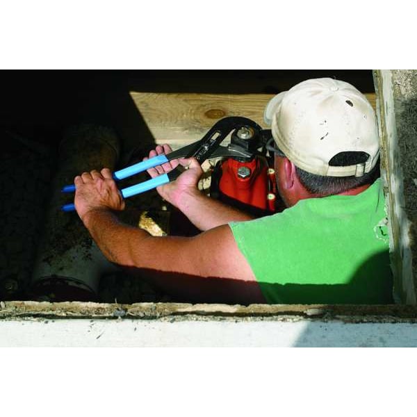 20 1/4 in Bigazz Straight Jaw Tongue and Groove Plier, Serrated