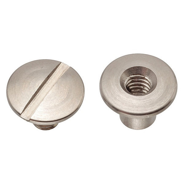 Binding Barrel, #8-32, 1/4 in Brl Lg, 13/64 in Brl Dia, 18-8 Stainless Steel Plain, 25 PK