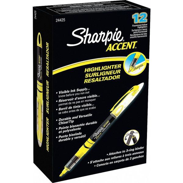 Liquid Highlighter, Chisel Tip Yellow PK12