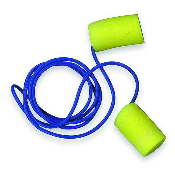 E-A-R Classic Disposable Corded Earplugs, Cylinder Shape, Yellow/Blue, 29 dB NRR, 200 Pairs/Box