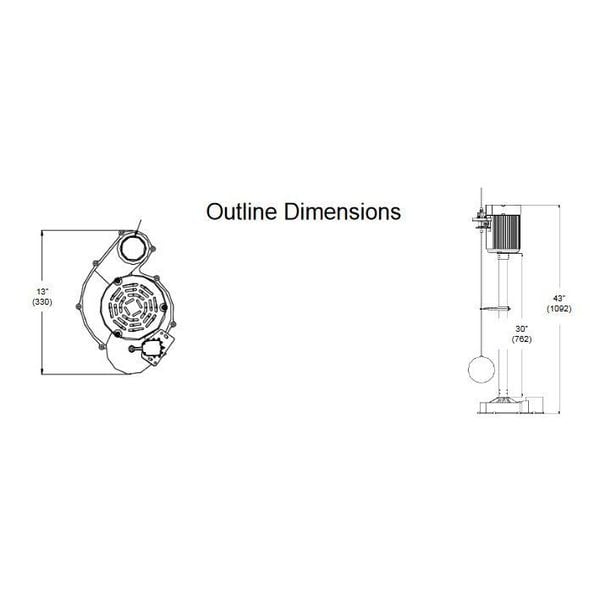 Upright Sump Pump, 1/2 HP