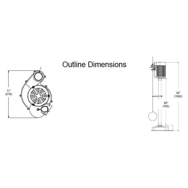 Upright Sump Pump, 1/2 HP
