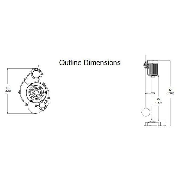 Upright Sump Pump, 1/2 HP