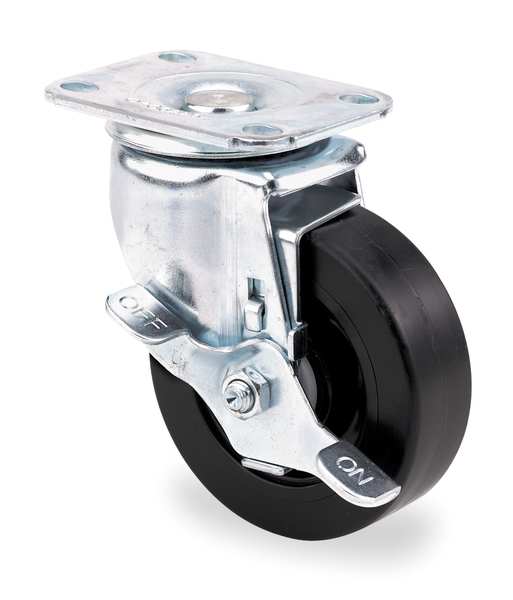 Swivel NSF-Listed Plate Caster, Polyolfin, 4 in., 275 lb, C