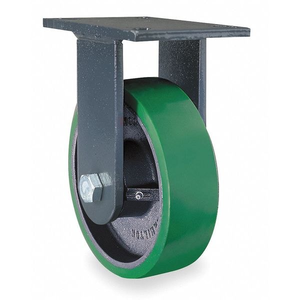 Plte Caster, Rgd, Poly, 8 in., 2500 lb.