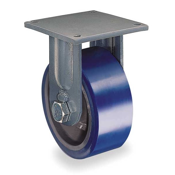 Plte Caster, Rgd, Poly, 8 in., 3500 lb.