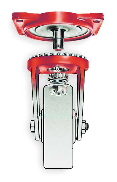 Plate Caster, Swivel, Poly, 10 in., 2200 lb.