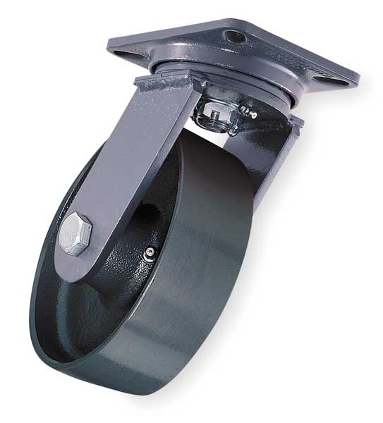 Plate Caster, Swivel, Forged Steel, 8 in., 4000 lb, A