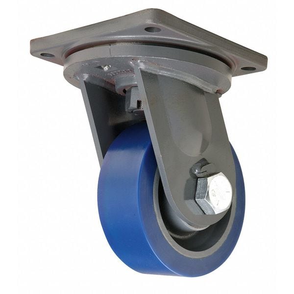 Plate Caster, Swivel, Poly, 8 in., 3500 lb.