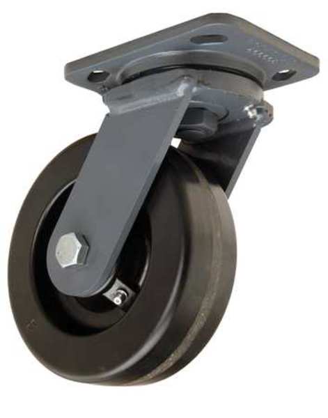 Plate Caster, Swivel, Phenolic, 6 in., 1200 lb.B