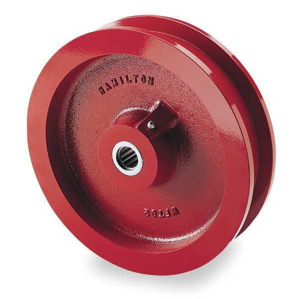 Caster Wheel, Cast Irn, 6 in., 2500 lb., Red