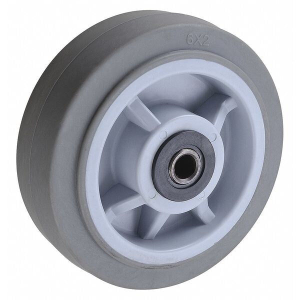 Caster Wheel, TPR, 6 in., 600 lb., Gray, Standards: ICWM