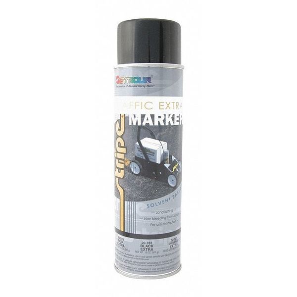 Traffic Marking Paint, 18 oz., Black, Solvent -Based