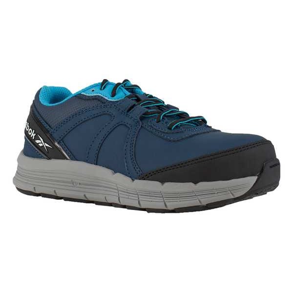 Size 10-1/2 Women's Athletic Shoe Steel Work Shoe, Navy/Light Blue