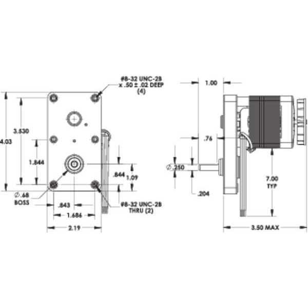 AC Gearmotor, 7.5 in-lb Max. Torque, 30 RPM Nameplate RPM, 115V AC Voltage, 1 Phase