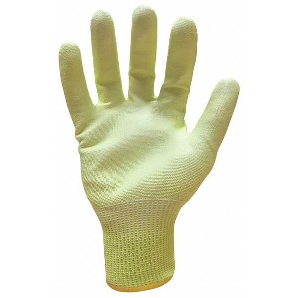 Hi-Vis Cut Resistant Coated Gloves, Cut Level, Polyurethane, 2XL, 1 PR