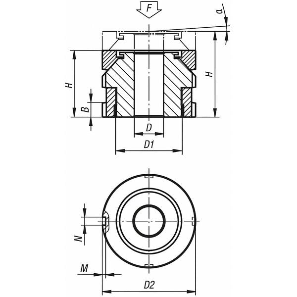 Leveling Set With Spherical Washer, D=6, 6 Carbon Steel, D2= 25