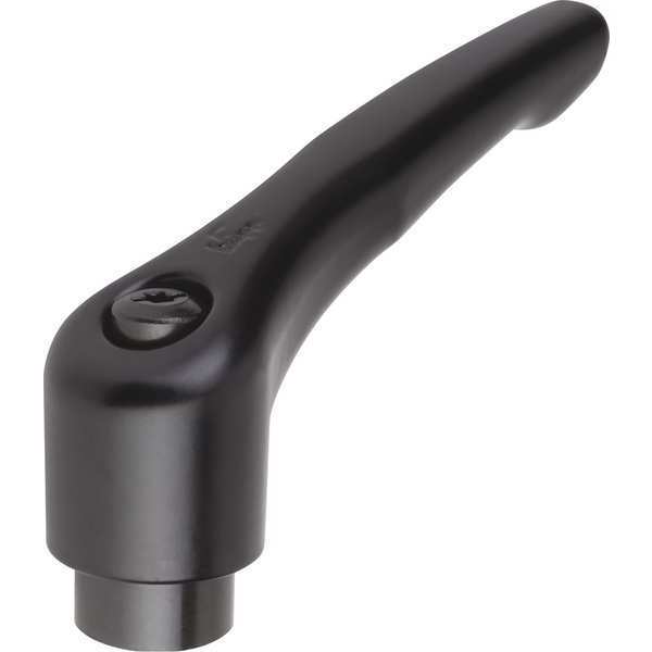Adjustable Handle, Modern Design, Sz. 0, 10-32, Die Cast Zinc Black Satin, Comp: Steel