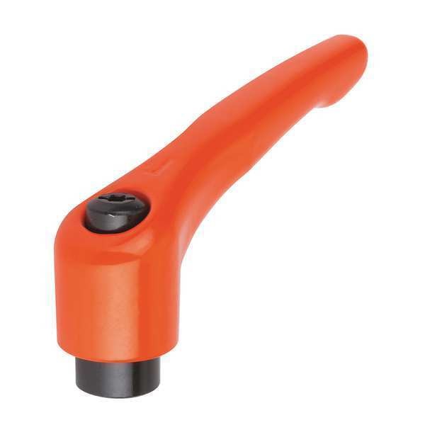 Adjustable Handle, Modern Design, Sz. 5, M16, Die Cast Zinc Orange RAL 2004, Comp: Steel
