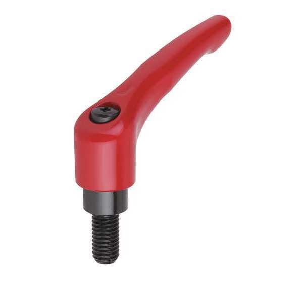 Adjustable Handle, Modern Design, Sz. 2, M08X60, Die Cast Zinc Red RAL 3003, Comp: Steel