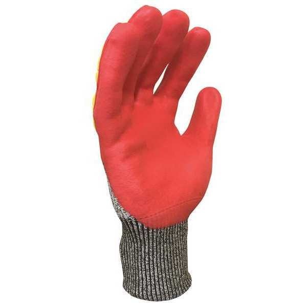 Hi-Vis Cut Resistant Impact Coated Gloves, 3 Cut Level, Nitrile, XL, 1 PR