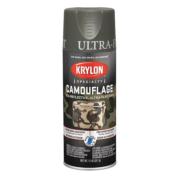 Spray Paint, Olive, Ultra-Flat, 11 oz.