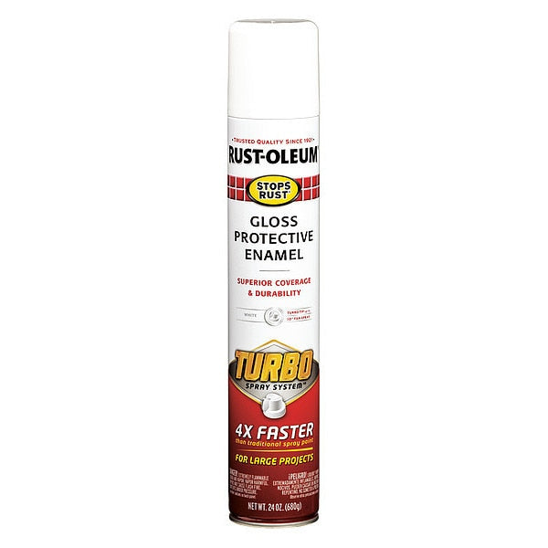 Spray Paint, White, Gloss, 24 oz.