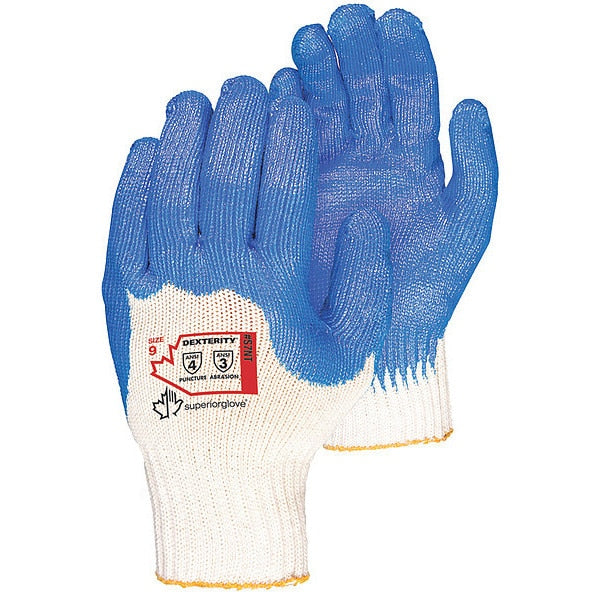 Knit Gloves, Blue/White, PK12