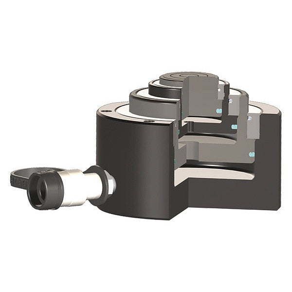 RLT110, 12.5 ton Capacity, 0.71 in Stroke, Low Height Multi-stage, Telescopic Hydraulic Cylinder