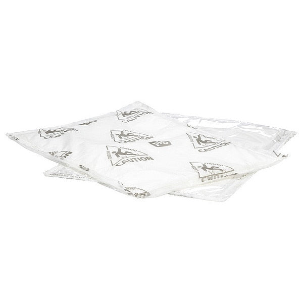 Sorbents, 5.2 gal. Universal Absorbed, White, Polypropylene, SAP, 10 PK