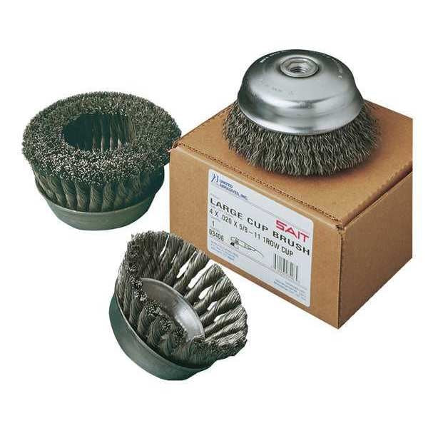 SAIT 09553 Crimped Wire Large Cup Brushes (Carbon Steel), 6