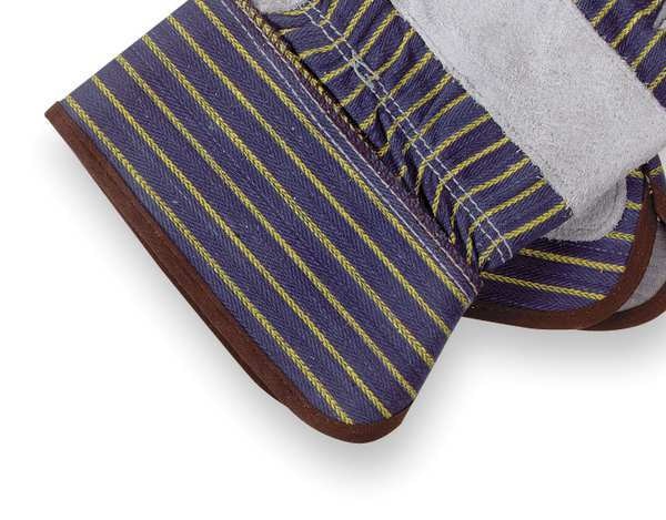 Leather Gloves, XL, Gray/Blue, PR