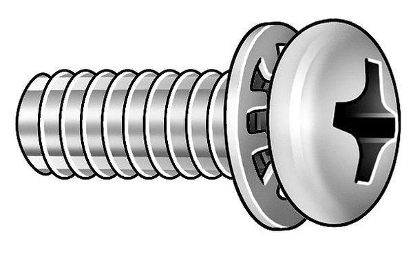 #6-32 x 5/8 in Phillips Pan Machine Screw, Plain 18-8 Stainless Steel, 50 PK