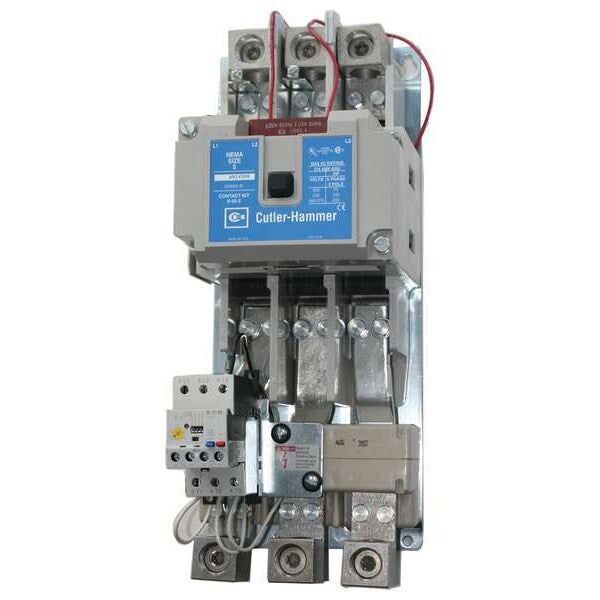 Nonreversing NEMA Magnetic Motor Starter, No Enclosure NEMA Rating, 120V AC, 3 Poles, 1NO