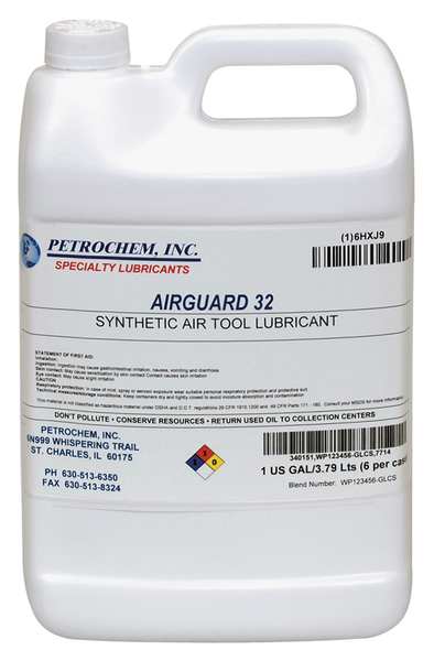 Synthetic Air Tool Lube, SAE Grade 10W, Food Grade, 1 gal., ISO 32