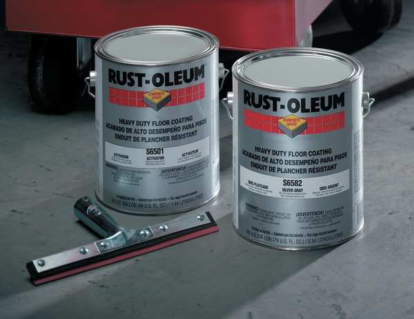 1 gal Floor Coating, High Gloss Finish, Silver Gray, Solvent Base