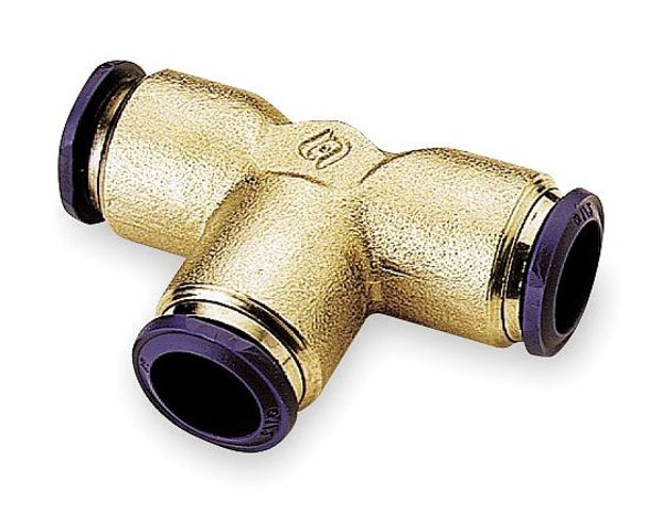 Union Tee, 1/4 In, Tube, Brass, PK10