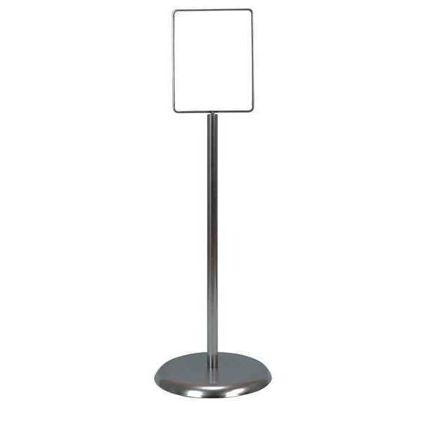 Sign Holder, Pedestal, 7x11, Metal, Chrome