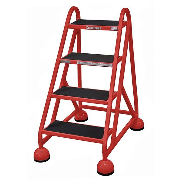 40 in H Steel Rolling Ladder, 4 Steps