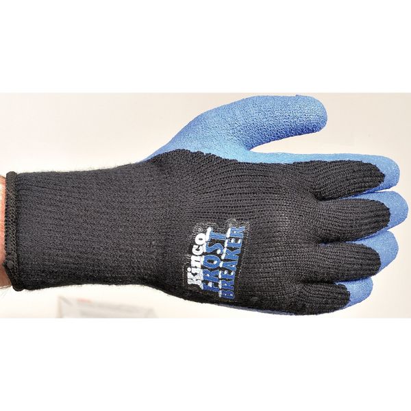 Coated Gloves, L, Black/Blue, PR
