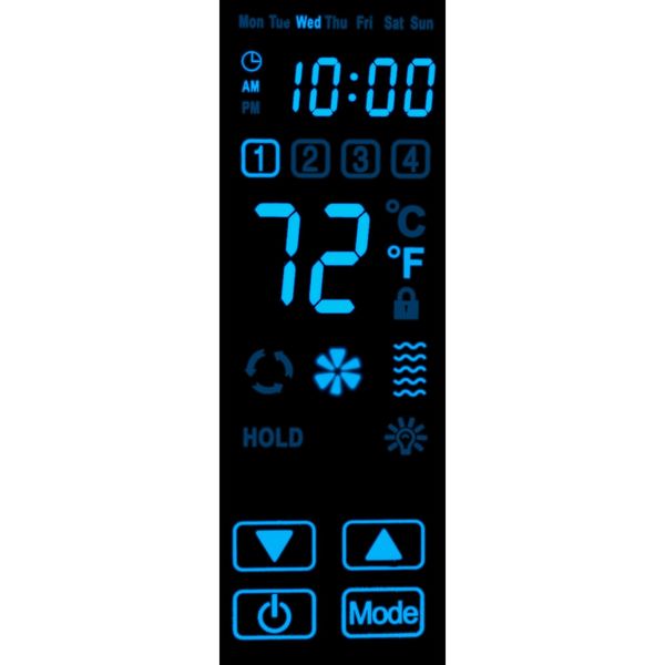 Recessed Electric Wall-Mount Heater, Recessed, 250 to 2000 W, 240V AC