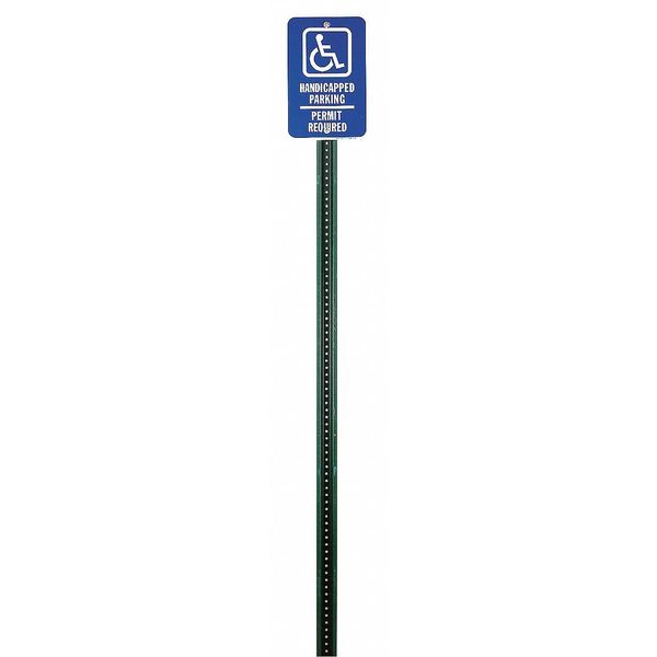 Sign Post, Green, Steel, 6 ft L