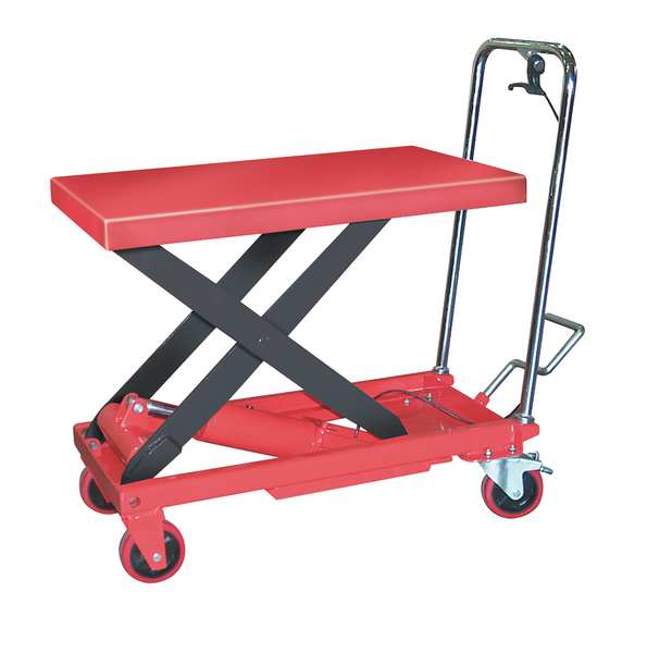 Scissor Lift Cart, 1000 lb. Cap, 19-1/2