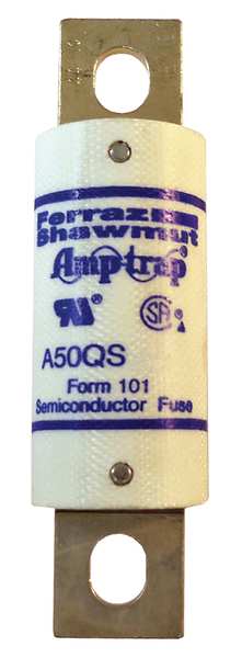 Semiconductor Fuse, Fast Acting, 80 A, A50QS Series, 500V AC, 500V DC, 3-5/8