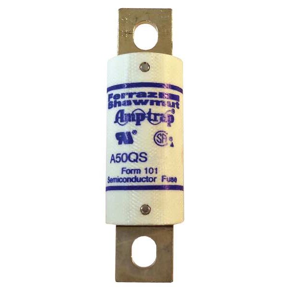Semiconductor Fuse, Fast Acting, 90 A, A50QS Series, 500V AC, 500V DC, 3-5/8
