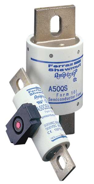 Semiconductor Fuse, Fast Acting, 600 A, A50QS Series, 500V AC, 500V DC, 4-1/2